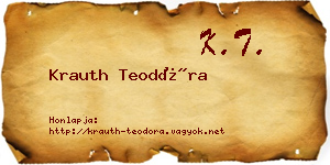 Krauth Teodóra névjegykártya